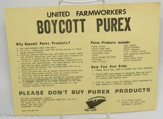 Cat.No: 314273 United Farmworkers Boycott Purex [handbill