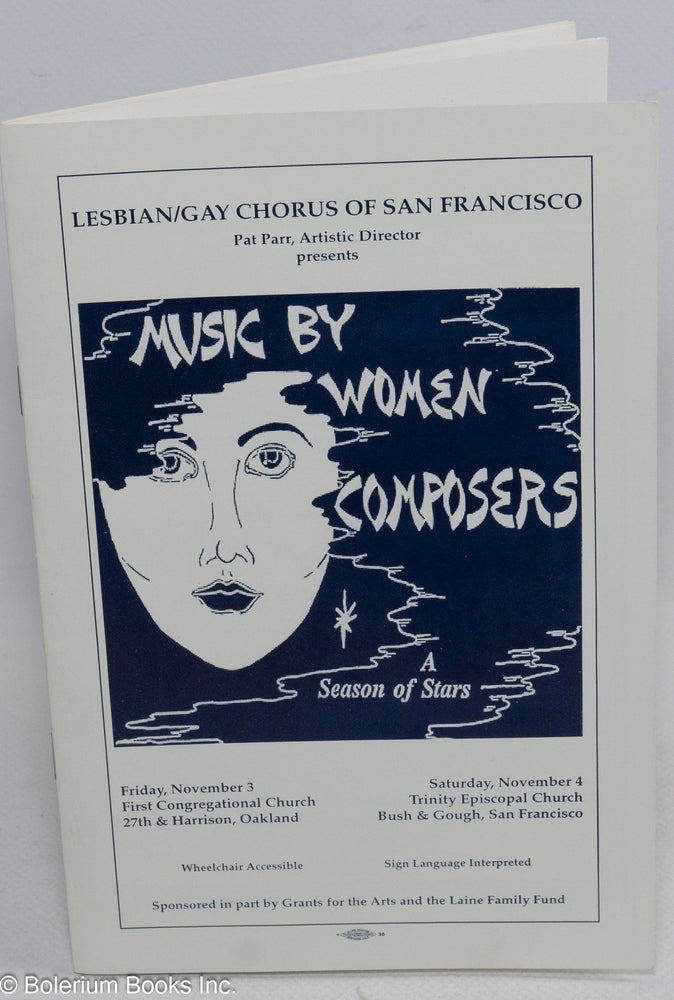 Cat.No: 314388 Lesbian/Gay Chorus of San Francisco, Pat Parr, Artistic Director, Presents