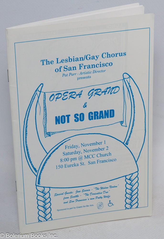 Cat.No: 314390 Lesbian/Gay Chorus of San Francisco, Pat Parr, Artistic Director, Presents