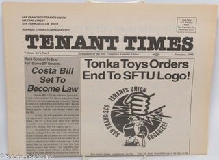 Cat.No: 314402 Tenant Times; newsletter of the San Francisco Tenants Union, vol. xvi, no....