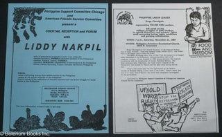 Cat.No: 314489 [Two event handbills by the Philippine Support Committee-Chicago featuring...