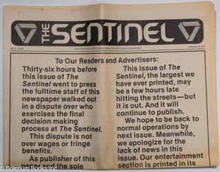 Cat.No: 314598 The Sentinel: vol. 6, #22, November 2, 1979: To Our Readers & Advertisers....