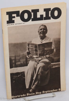 Cat.No: 314622 KPFA Folio: vol. 22, #9, September 1971: Gertrude Stein Day Sept. 8....