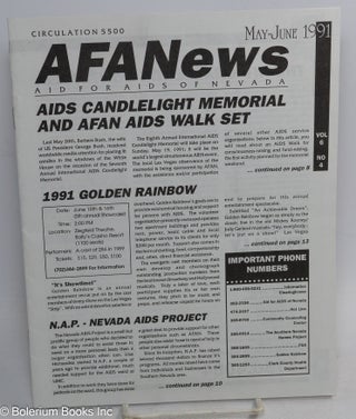 Cat.No: 314865 AFANews: Aid for AIDS of Nevada: vol. 6, #4, May-June 1991: AIDS...