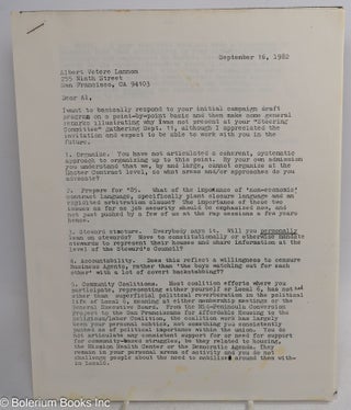 Cat.No: 314874 [ILWU Local 6, letter from Tom Edminster to Al Lannon