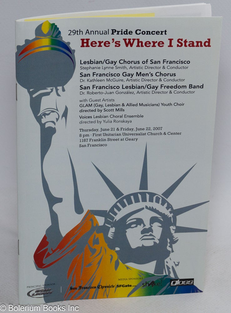 Cat.No: 314910 29th Annual Pride Concert: Here's Where I Stand