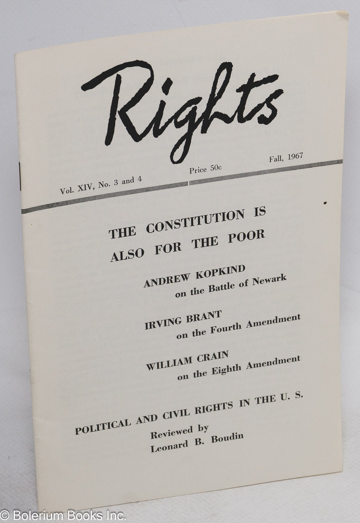 Rights: vol. 14, nos. 3 & 4, Fall 1967