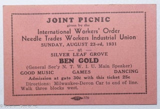 Cat.No: 315069 Joint picnic given by the International Workers' Order, Needle Trades...