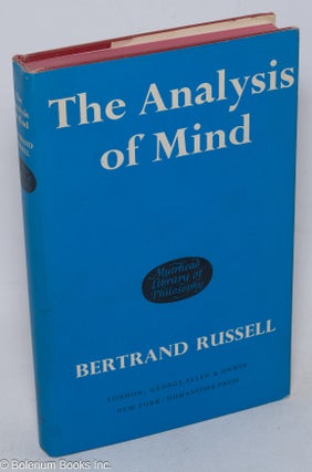 Cat.No: 315233 The Analysis of Mind. Bertrand Russell