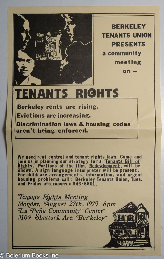 Cat.No: 315234 Berkeley Tenants Union presents a community meeting on - tenants