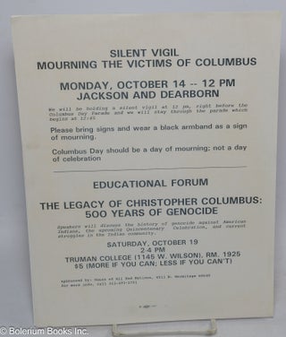 Cat.No: 315260 Silent Vigil mourning the victims of Columbus // Educational forum, the...