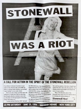 Cat.No: 315427 Stonewall was a riot. A call for action in the spirit of the Stonewall...
