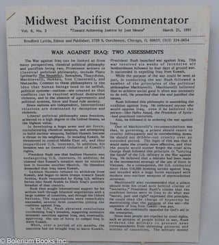 Cat.No: 315486 Midwest Pacifist Commentator; vol. 6, no. 2 (March 21, 1991). Bradford Lyttle