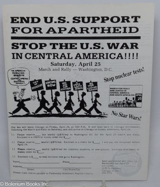 Cat.No: 315488 End U.S. Support for Apartheid // Stop the U.S. War in Central America!!!!...