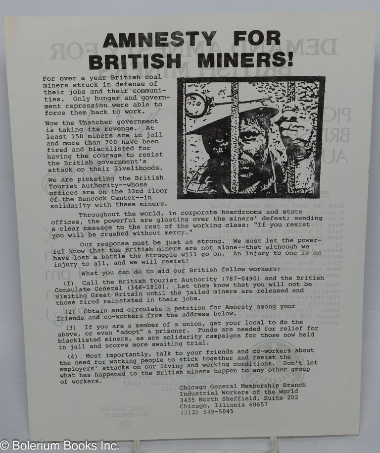 Cat.No: 315489 Amnesty for British miners! [handbill