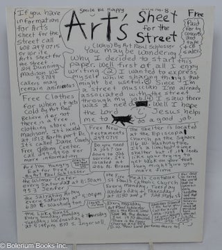 Cat.No: 315493 Art's sheet for the street, issue no. 8 [handbill]. Art Paul Schlosser