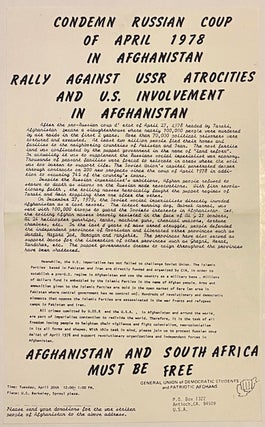 Cat.No: 315494 Condemn Russian coup of April 1978 in Afghanistan. Rally against USSR...