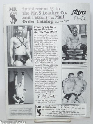 Cat.No: 315701 Supplement #5 to the Mr. S Leather Company, Fetters Mail Order Catalog