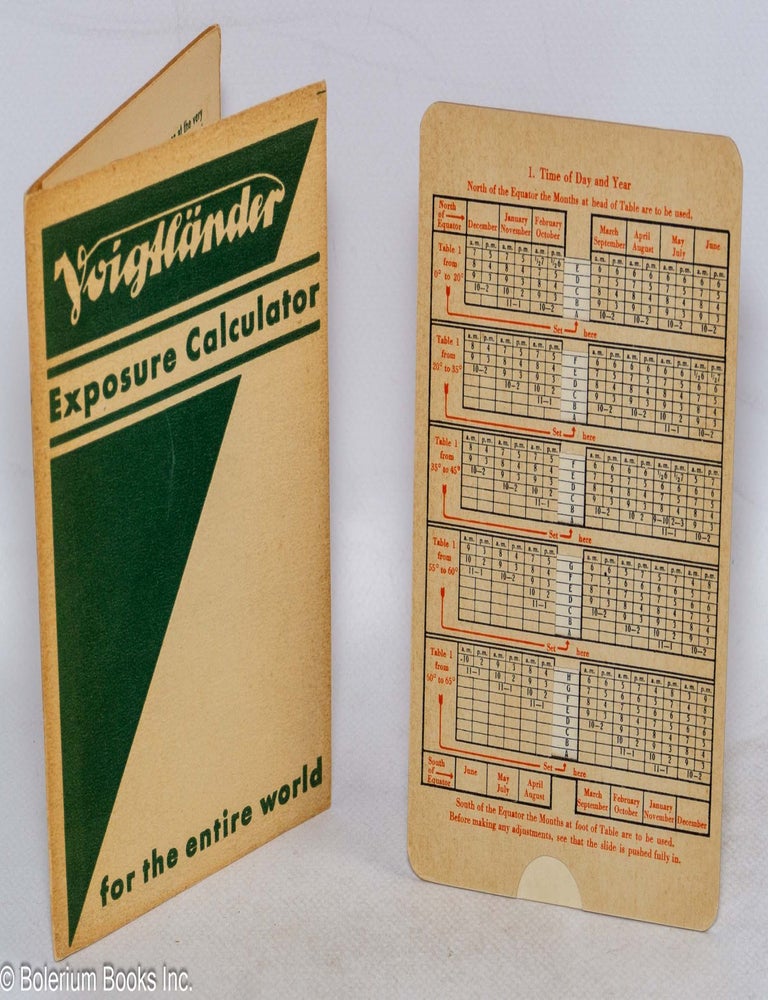 Cat.No: 315856 Voigtlander exposure calculator for the entire world