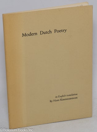 Cat.No: 315984 Modern Dutch poetry. Hans Koningsberger