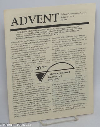 Cat.No: 316078 Advent: vol. 17, #3, Fall 1995: 20 Years. Mark Lieu