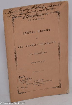 Cat.No: 316180 Fourteenth Annual Report of Rev. Charles Cleveland, City Missionary....