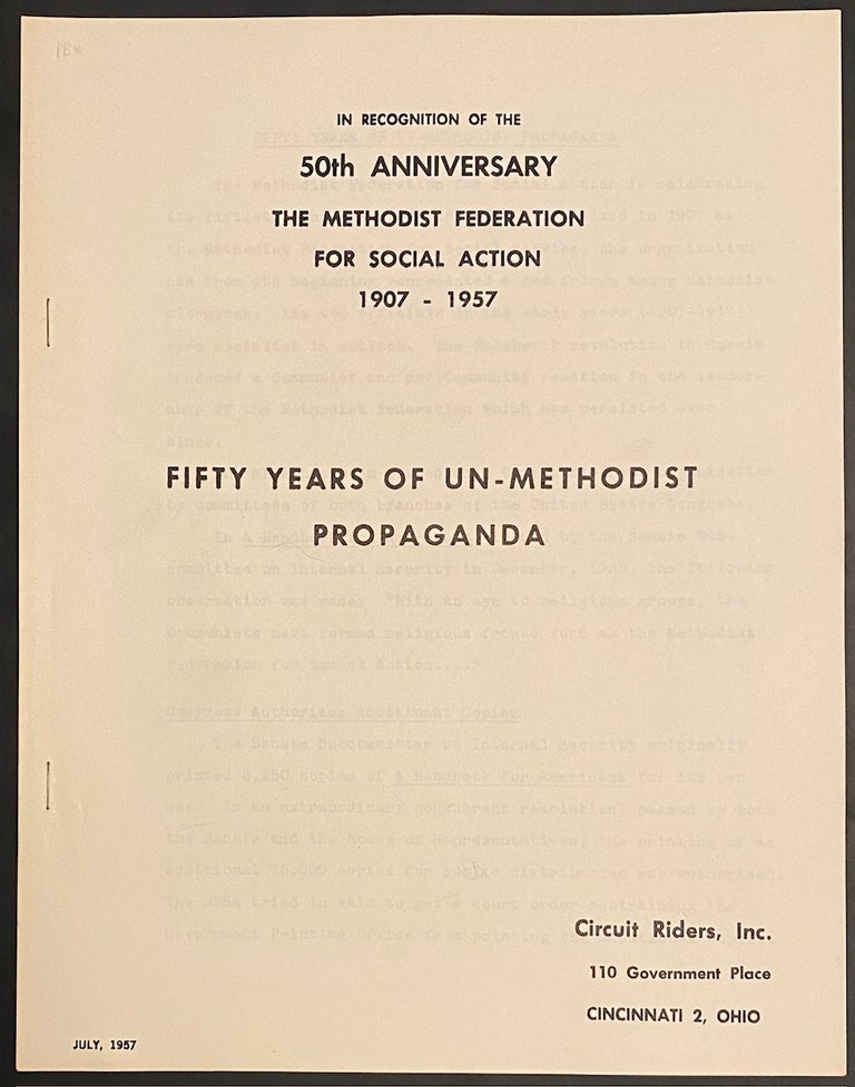 Cat.No: 316211 In recognition of the 50th anniversary, The Methodist Federation for