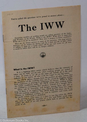 Cat.No: 316480 You've asked the questions we're proud to answer about -- the IWW