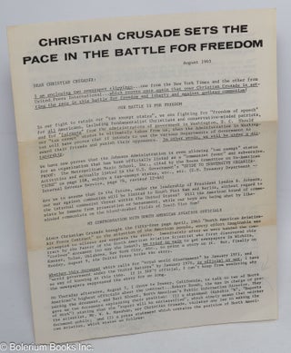 Cat.No: 316489 Christian Crusade Sets the Pace in the Battle for Freedom
