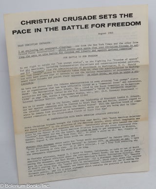 Cat.No: 316489 Christian Crusade Sets the Pace in the Battle for Freedom