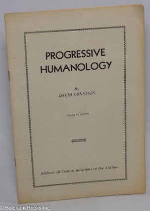 Cat.No: 316511 Progressive Humanology. David Ornsteen