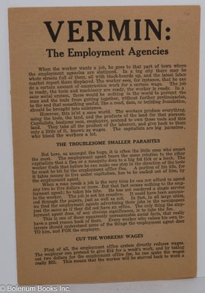 Cat.No: 316627 Vermin: the employment agencies. Industrial Workers of the World