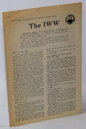 Cat.No: 316794 You've asked the questions we're proud to answer about -- the IWW