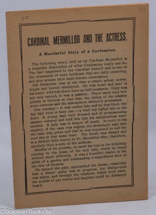 Cat.No: 316862 Cardinal Mermillod and the Actress. A wonderful story of a confession