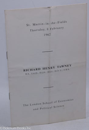 Cat.No: 316866 Richard Henry Tawney. St. Martin-in-the-Fields, Thursday, 8 February, 1962