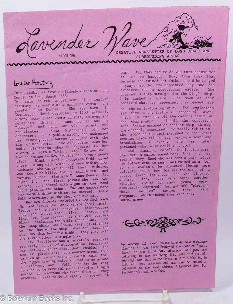 Cat.No: 316910 Lavender Wave: creative newsletter of Long Beach & surrounding areas