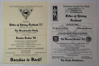 Cat.No: 317062 Handbills for the Rites of Spring Festival, #2 & 3, 1993 & 1994 [two...