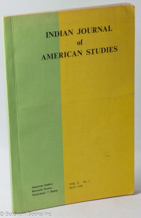 Cat.No: 317154 Indian Journal of American Studies. Vol. II, No. 1, May 1972. Sylvan...