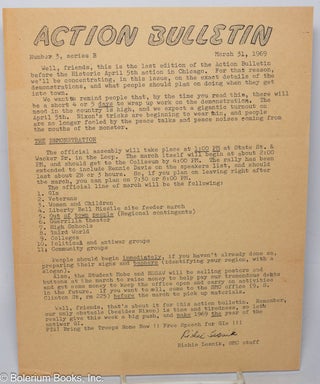 Cat.No: 317275 Action bulletin, number 3, series B, March 31, 1969. Richie Lesnik,...