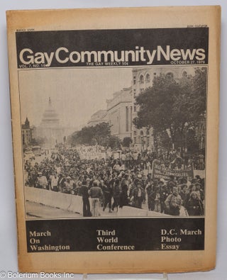 Cat.No: 317742 GCN: Gay Community News; the gay weekly; vol. 7, #14, Oct. 27, 1979: March...