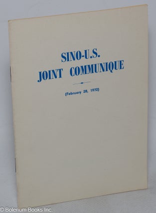 Cat.No: 317801 Sino-U.S. Joint Communique (February 28, 1972