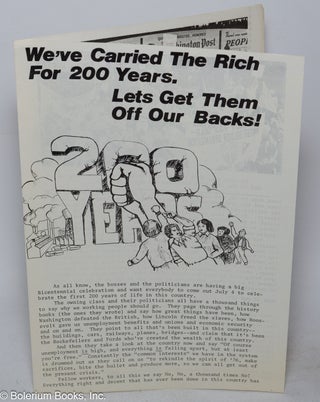 Cat.No: 317947 We've carried the rich for 200 years. Let's get them off our backs!