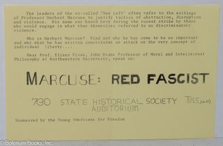 Cat.No: 317975 Marcuse: Red Fascist [handbill