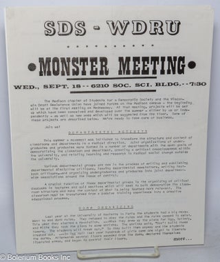 Cat.No: 318142 Monster Meeting [handbill]. SDS/WDRU