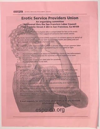 Cat.No: 318421 Erotic Service Providers Union / Sex Workers Organized for Labor, Human...