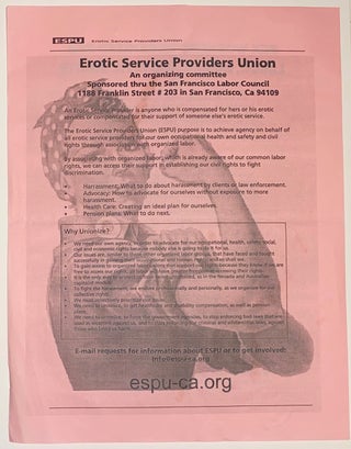 Cat.No: 318422 Erotic Service Providers Union / Sex Workers Organized for Labor, Human...