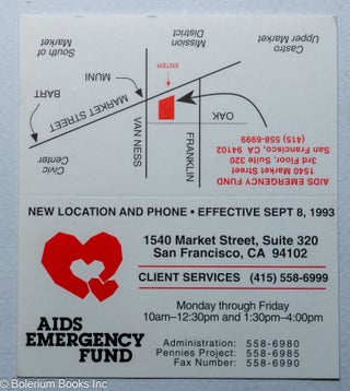 Cat.No: 318572 AIDS Emergency Fund Business Card [unfolded