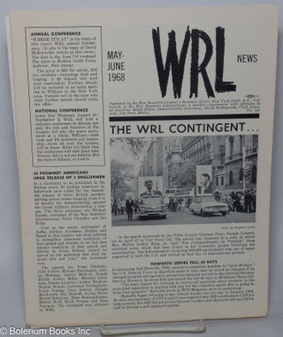 Cat.No: 318599 WRL; War Resistors League news (May-June 1968