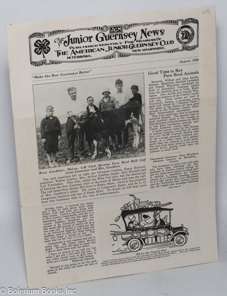 Cat.No: 318615 The Junior Guernsey News. August, 1930