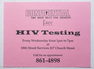 Cat.No: 318710 Confidential Free HIV Testing [leaflet